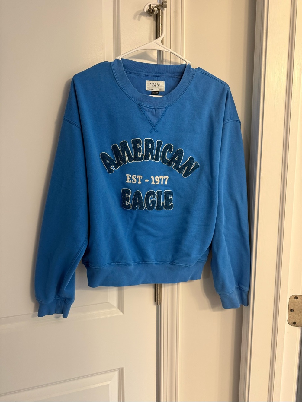 American Eagle Outfitters Bright Blue Logo Crewneck Sweatshirt